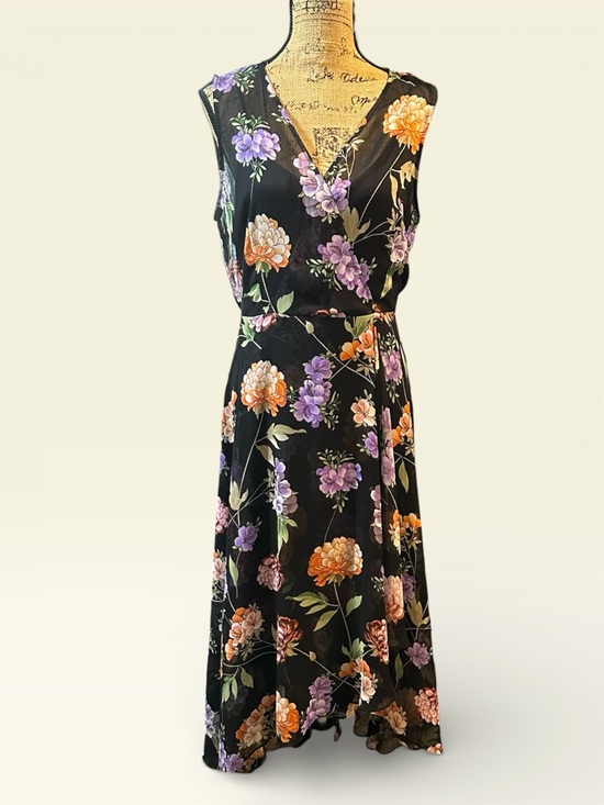🌻 Calvin Klein Sleeveless Floral High-Low Dress #500 - Picture 6 of 14